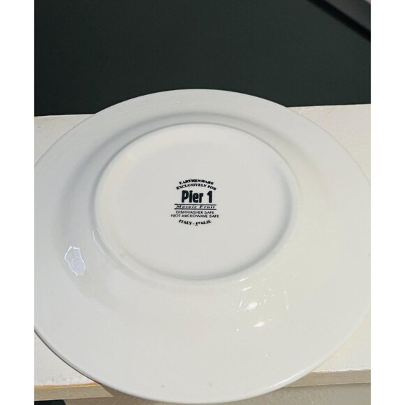 Pier 1 Mosaic Fruit Salad Plates|Set of 8|Made in Italy8.25" Round|Fruit Pattern - Picture 9 of 11